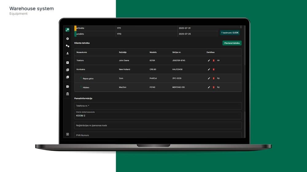 Lauksaimniecības tehnikas detaļu tirdzniecība