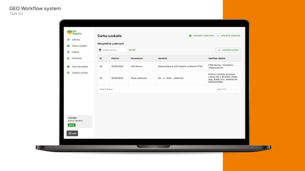 ĢEO Darbplūsmu sistēma