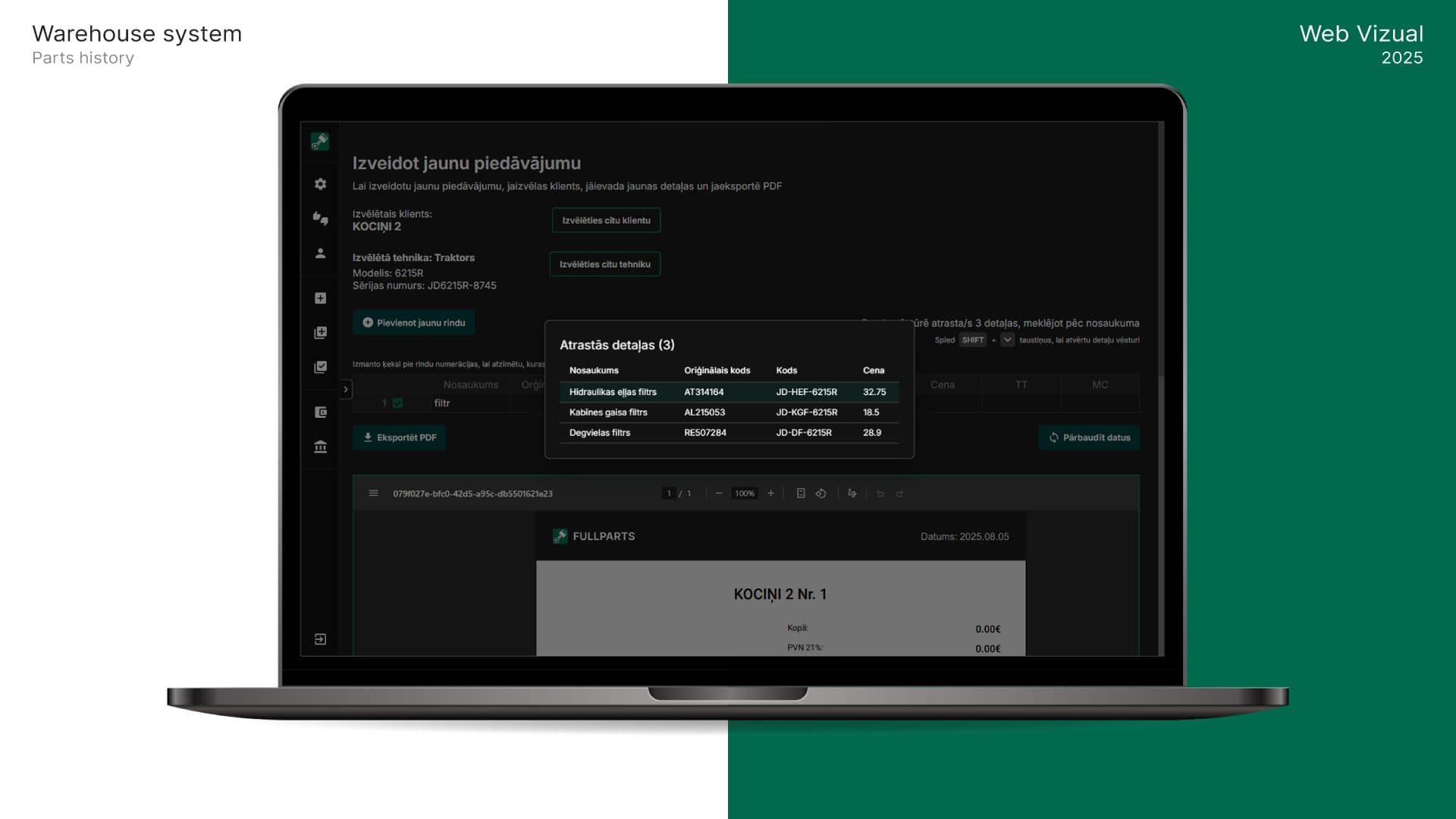 Lauksaimniecības tehnikas detaļu tirdzniecība