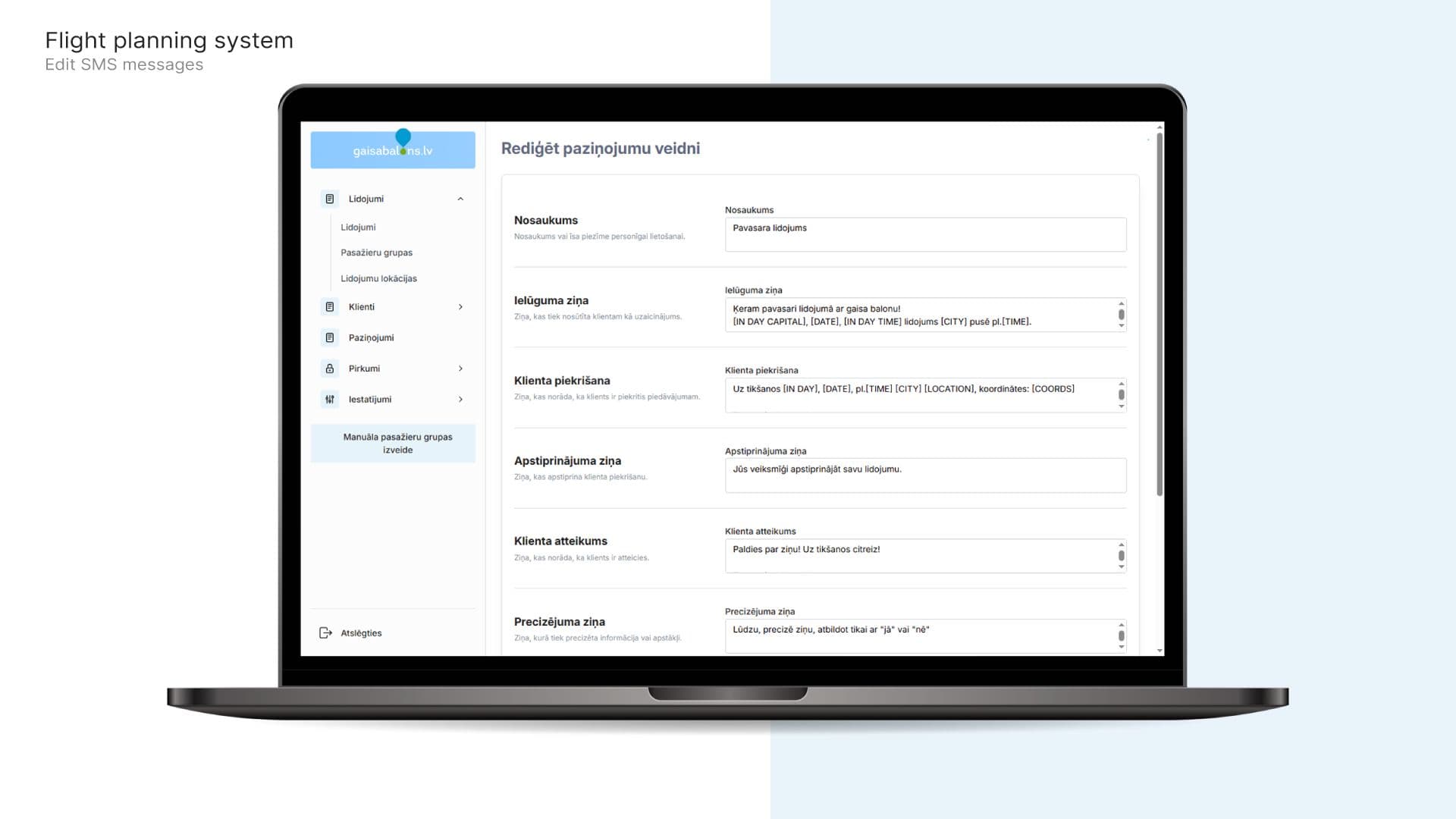 Lidojumu plānošanas sistēma