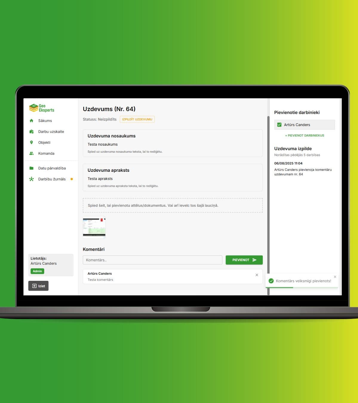 ĢEO Darbplūsmu sistēma