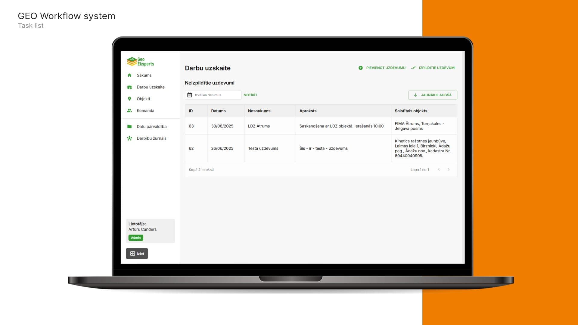 ĢEO Darbplūsmu sistēma